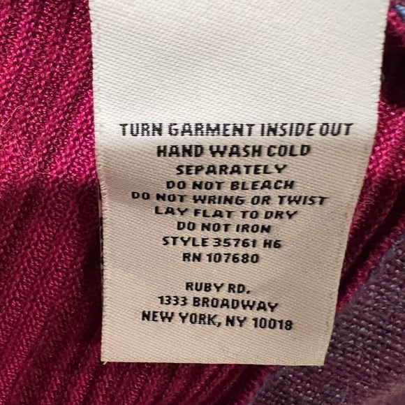 Stunning Ruby Rd. Women's Cardigan, Size Large Petite Paisley Fringe - Picture 7 of 7